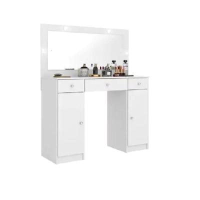 Penteadeira Carisma 3 Gavetas com Espelho LED Camarim MDP Branco Demóbile