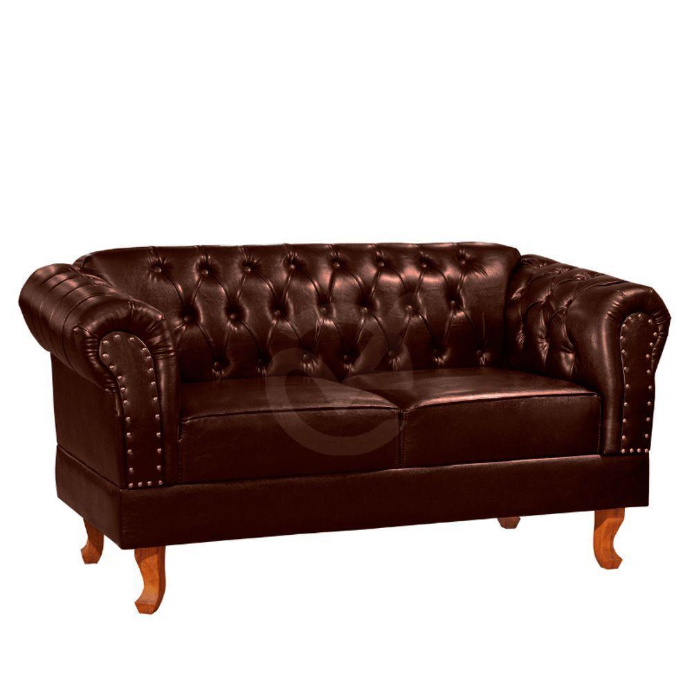 Namoradeira Chesterfield Duque 2 Lugares Via Encanto Courano Marrom Café - 1