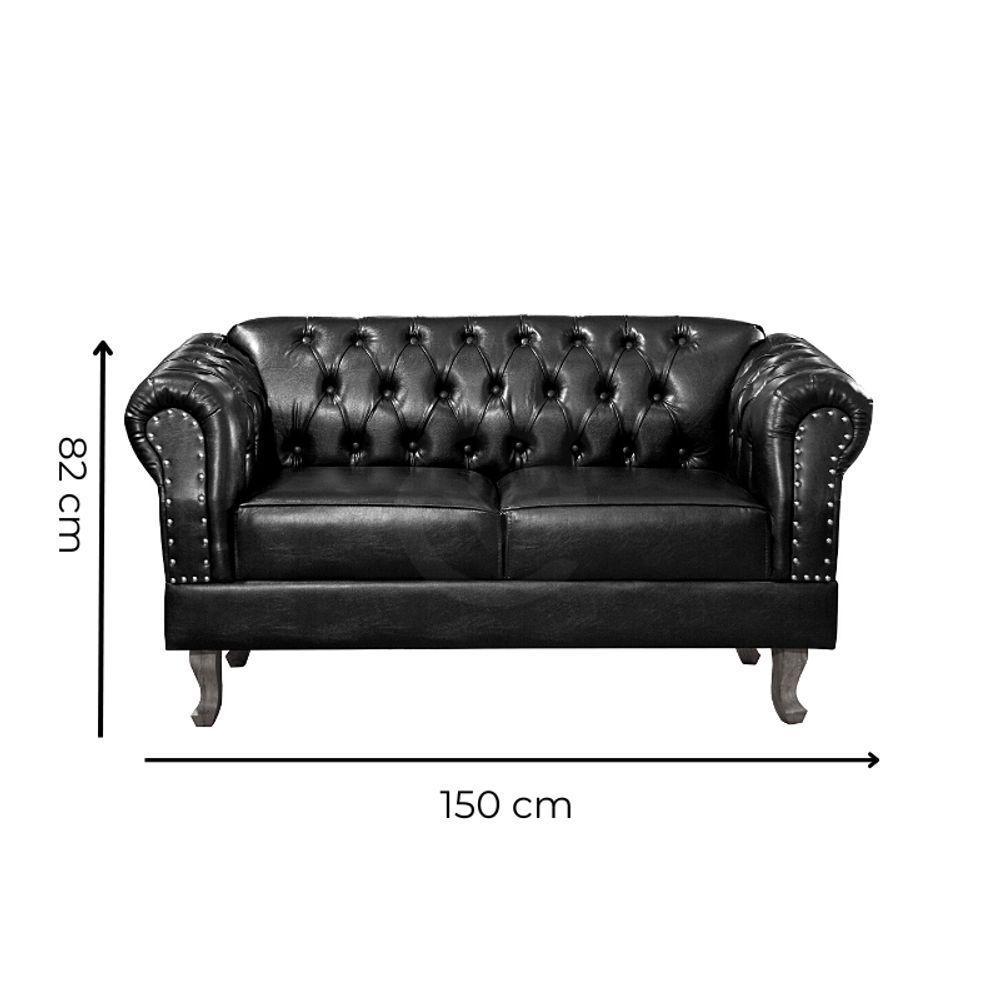 Namoradeira Chesterfield Duque 2 Lugares Via Encanto Courano Marrom Café - 2