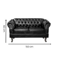 Namoradeira Chesterfield Duque 2 Lugares Via Encanto Courano Marrom Café - 2