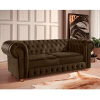 Namoradeira Chesterfield Bourbon 3 Lugares Via Encanto Veludo Marrom - 3