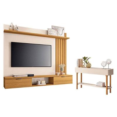 Painel Suspenso Lets Cinamomo Off White Com Aparador Fiero Off White - Hb Móveis