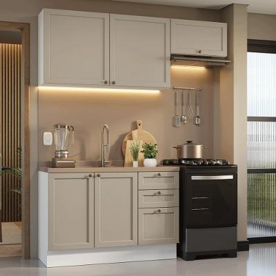 Armário De Cozinha Compacta 180 Cm Branco/crema Vik Madesa 02 Branco/crema