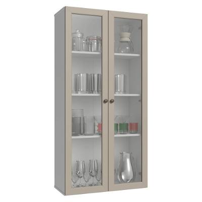 Módulo Cristaleira 70 Cm 2 Portas De Vidro Branco-crema Vik Madesa Branco-crema