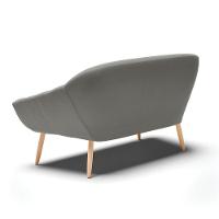 Namoradeira 02 Lugares Suede Pés Palito Natural Cor Grafite - 5