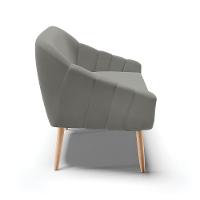 Namoradeira 02 Lugares Suede Pés Palito Natural Cor Grafite - 6