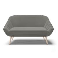 Namoradeira 02 Lugares Suede Pés Palito Natural Cor Grafite - 7