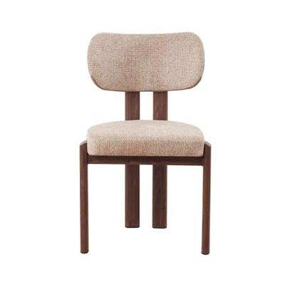 Cadeira De Jantar Nord Estofada Com Estrutura Amadeirada Waw Design Nude