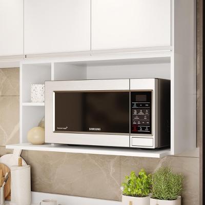 Suporte Microondas Aéreo 81cm Com Nicho Adega Miami Branco - Lumil