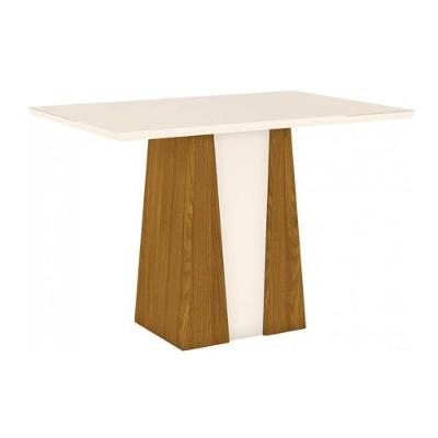 Mesa Para Cozinha Orus + Tampo Madeirado 120x80cm Nature-off White - Henn