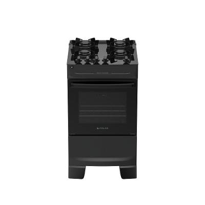 Fogão 4 Bocas Atlas Mônaco Top Glass Mesa Vidro Preto