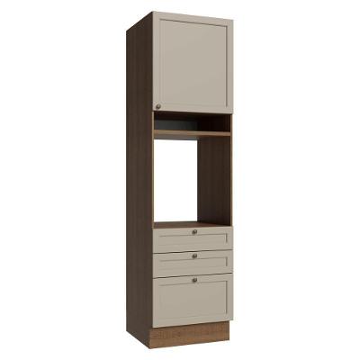 Torre Quente 60 Cm 1 Porta 3 Gavetas Rustic-crema Vik Madesa Rustic-crema