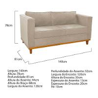 Kit Sofá 2 Lugares e Poltrona Europa Suede Bege - 5