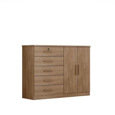 Cômoda Space Plus 5 Gavetas MDF Amadeirado Móveis Novo Horizonte