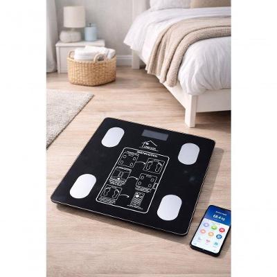 Balança Digital de Bioimpedância Unicasa Móveis com Bluetooth para Medição Corporal Preto 140kg