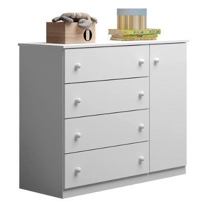 Cômoda Infantil 01 Porta E 04 Gavetas Serena P04 Branco - Mpozenato