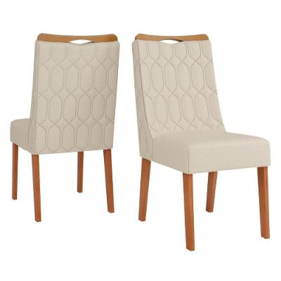Conjunto De 2 Cadeiras Estofada Sala De Jantar Bel