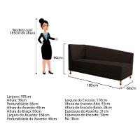 Recamier 185Cm Lado Esquerdo Corano Marrom - 3