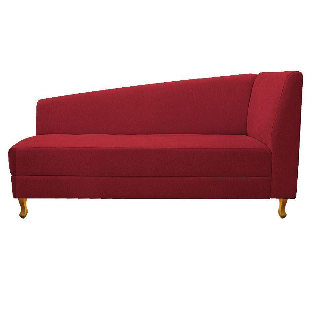 Recamier 185Cm Lado Esquerdo Suede Vermelho - 6