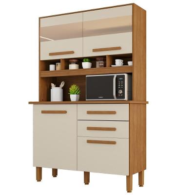 Cozinha Sara Frison 4 Portas 2 Gavetas MDP MDF 115CM Cinamomo e Arenas Sara Enxovais