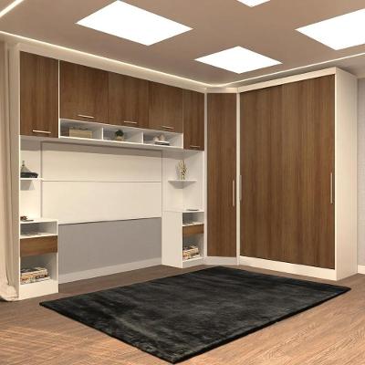 Guarda Roupa Casal Modulado Cp07 Taiga Avelã/branco L01 - Mpozenato
