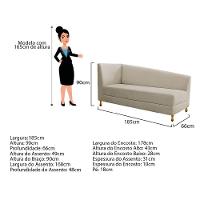 Recamier 185Cm Lado Esquerdo Corano Bege