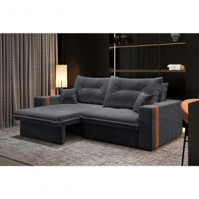 Sofá-cama Ipanema 3 Lugares Retrátil Reclinável 200CM Grafite Cia Lar