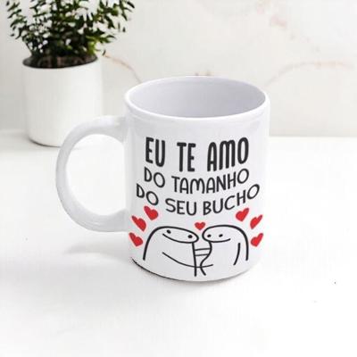 Caneca de Porcelana Flork Bucho Decorativa para Bebidas 300ML