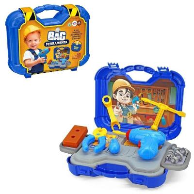 Brinquedo Mini Kit Maleta Bag Ferramentas 11 Peças Plástico Resistente Paki Toys
