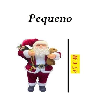 Boneco Decorativo Papai Noel com Sacola de Presentes Vermelho OEM 45CM e 60CM