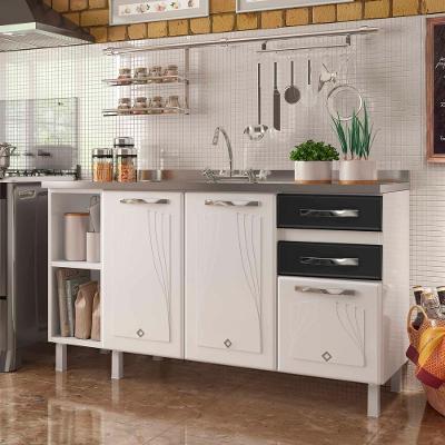Balcão de Cozinha Star New 3 Portas 2 Gavetas Aço 150CM Telasul