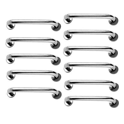Alça de Apoio Inox Barra 30cm Suporte Resistente Kit 11 Unidades Aço Inox Ideal Importados