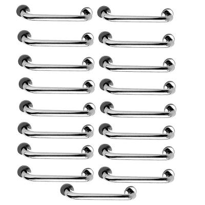 Alça de Apoio Barra 30cm Suporte para Idoso em Aço Inox Kit 17 Unidades Ideal