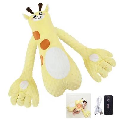 Almofada Calmante para Bebe Nana Nenem Palma Simula Toque dos Pais Amarelo Leva Pra Casa 23CM