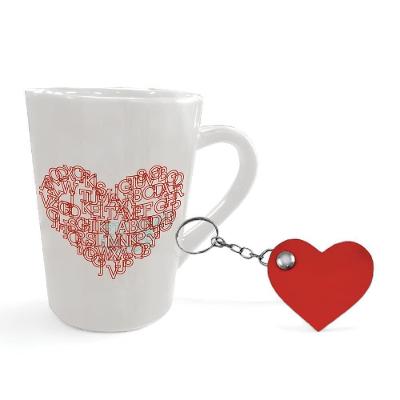 Caneca Eu e Você para Café Cerâmica com Chaveiro 250ML Uso Diário Preto