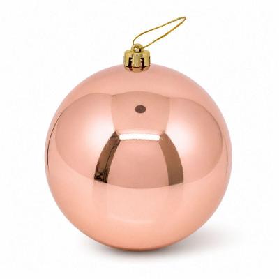 Bola de Natal Gigante Rosê 20CM com Cordão Dourado Bela Flor