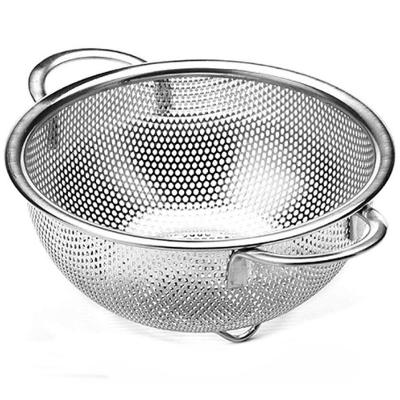 Escorredor BSL3879-2 para Macarrão Massas Frutas Legumes Multiuso Inox Cozinha Leva Pra Casa