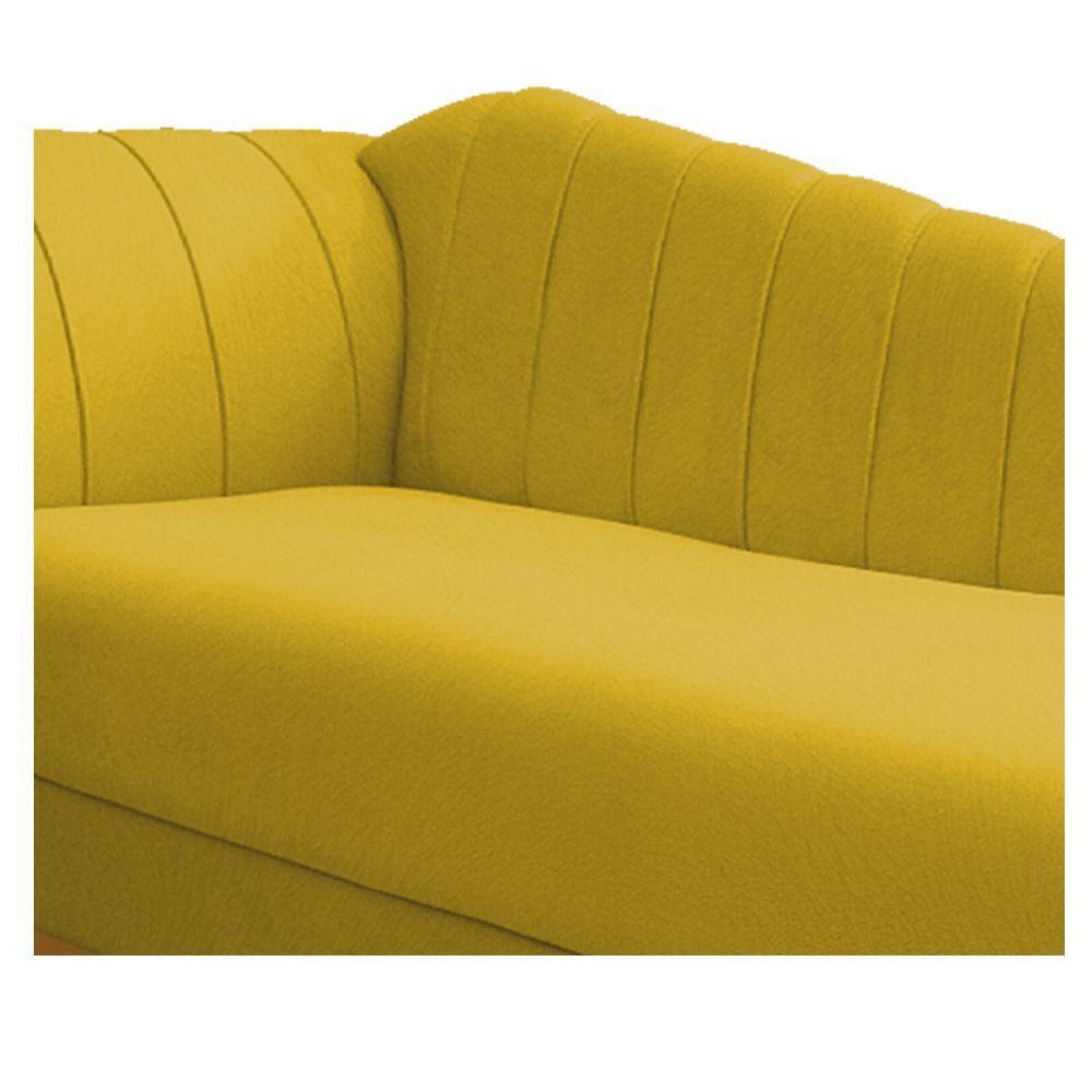 Recamier 140Cm Lado Direito Suede Amarelo - 3
