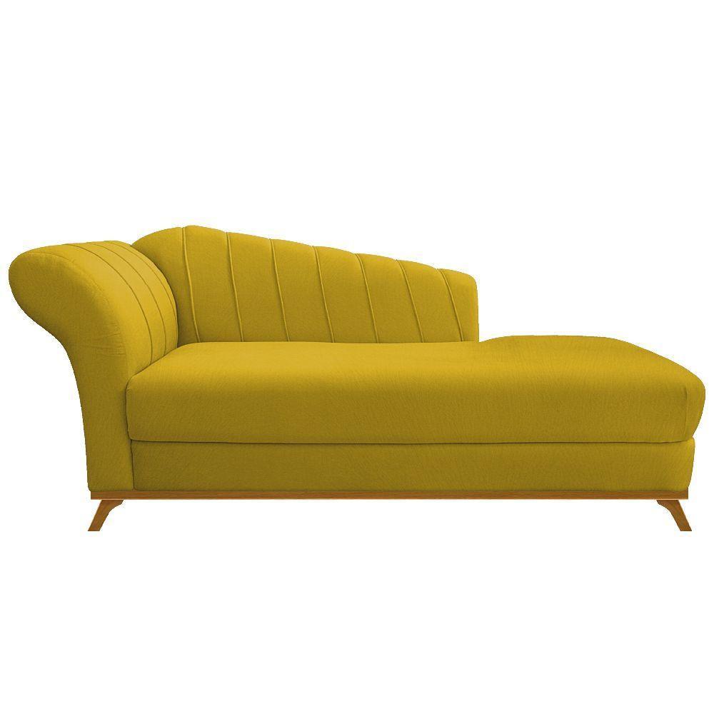 Recamier 140Cm Lado Direito Suede Amarelo - 6