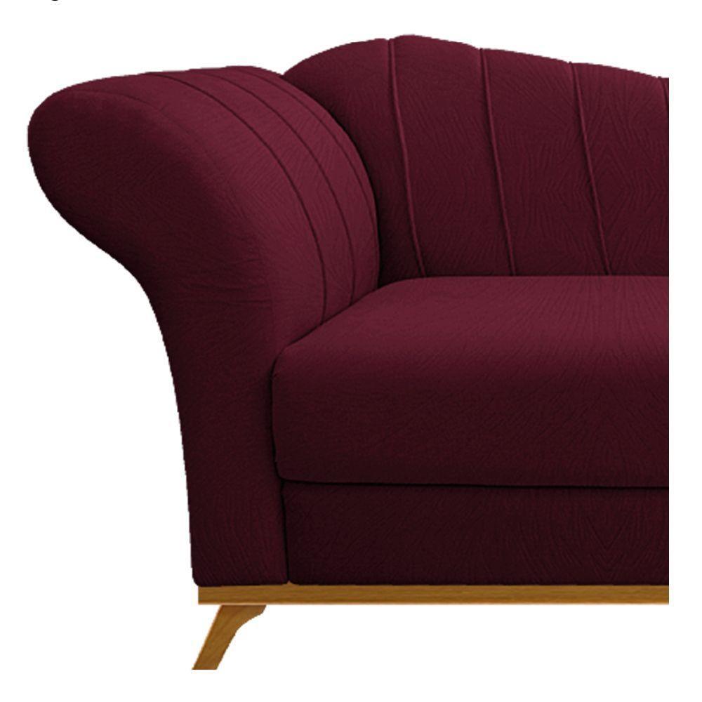 Recamier 140Cm Lado Direito Suede Bordô - 4