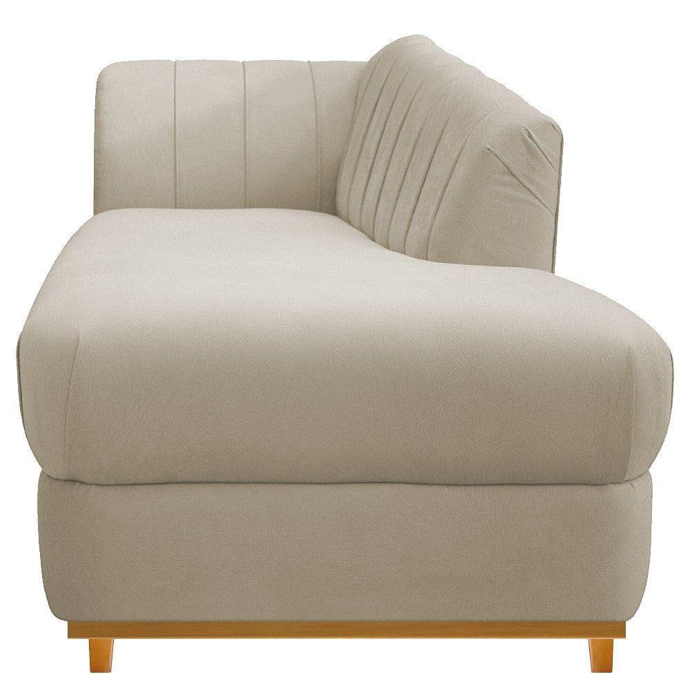 Recamier 140Cm Lado Direito Suede Bege - 5