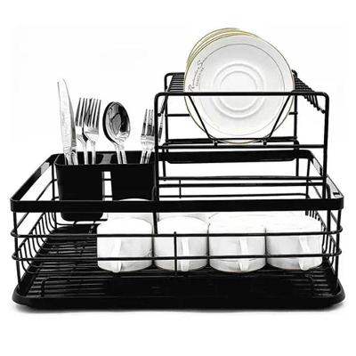 Escorredor de Louça BSL3784 Aço Epóxi Porta Talheres Removível Bandeja Coletora Preto Compre Desejos