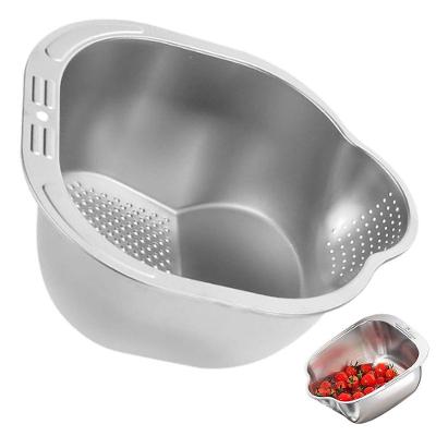 Escorredor BSL3884 para Arroz e Legumes Inox Multifuncional Cozinha Inox AB Mídia 24CM