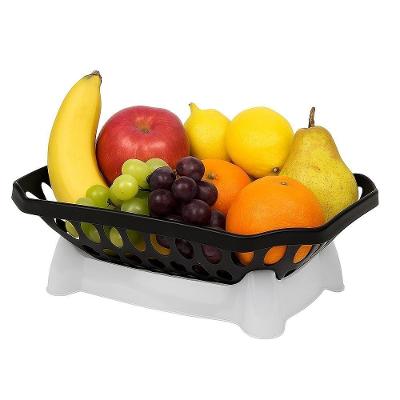 Fruteira de Mesa Firenze Organizador Multiuso Plástico Resistente para Cozinha e Sala Preto