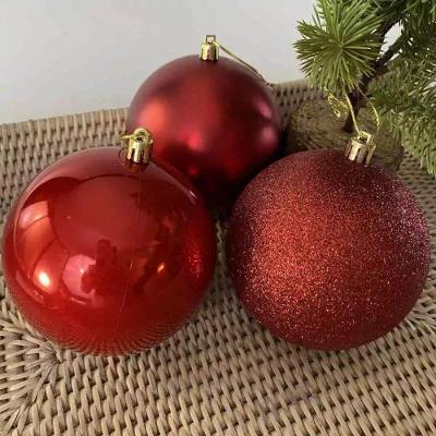Enfeite de Natal Mundial Casa 10CM 6 Unidades Vermelho com Acabamentos Glitter Fosco e Brilhante