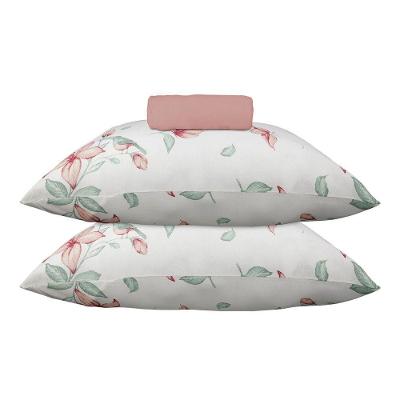 Jogo de Cama Kazzavip Queen Malha Mista 70% Algodão 3 Peças Rosa Doce Vida