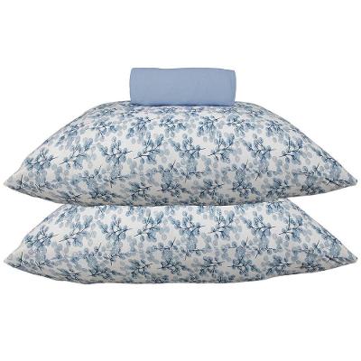 Jogo de Cama Kazzavip King 70% Algodão e 30% Poliéster Azul 3 Peças Doce Vida