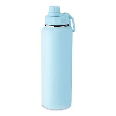 Garrafa Térmica com Alça e Bico Parede Dupla Aço Inox Isolamento Térmico para Bebidas Azul 1,2L