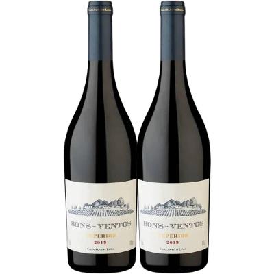 Kit 2 Garrafas Vinho Tinto Meio Seco Lisboa Portugal Casa Santos Lima Bons Ventos 750ML