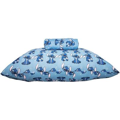 Jogo de Lençol Kazzavip Solteiro 70% Algodão e 30% Poliéster Estampado Disney Stitch Azul Portallar